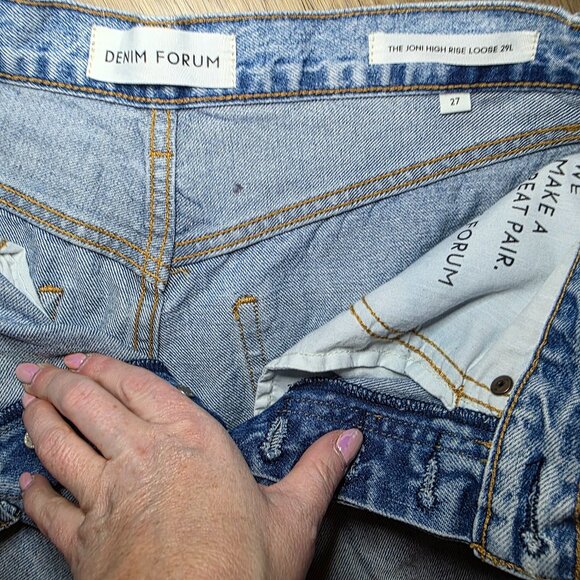 Denim Forum The Joni High Rise Loose 29L - Size 27 - Retail $128 - Picture 3 of 4
